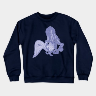 Sitting Mermaid Blue Crewneck Sweatshirt